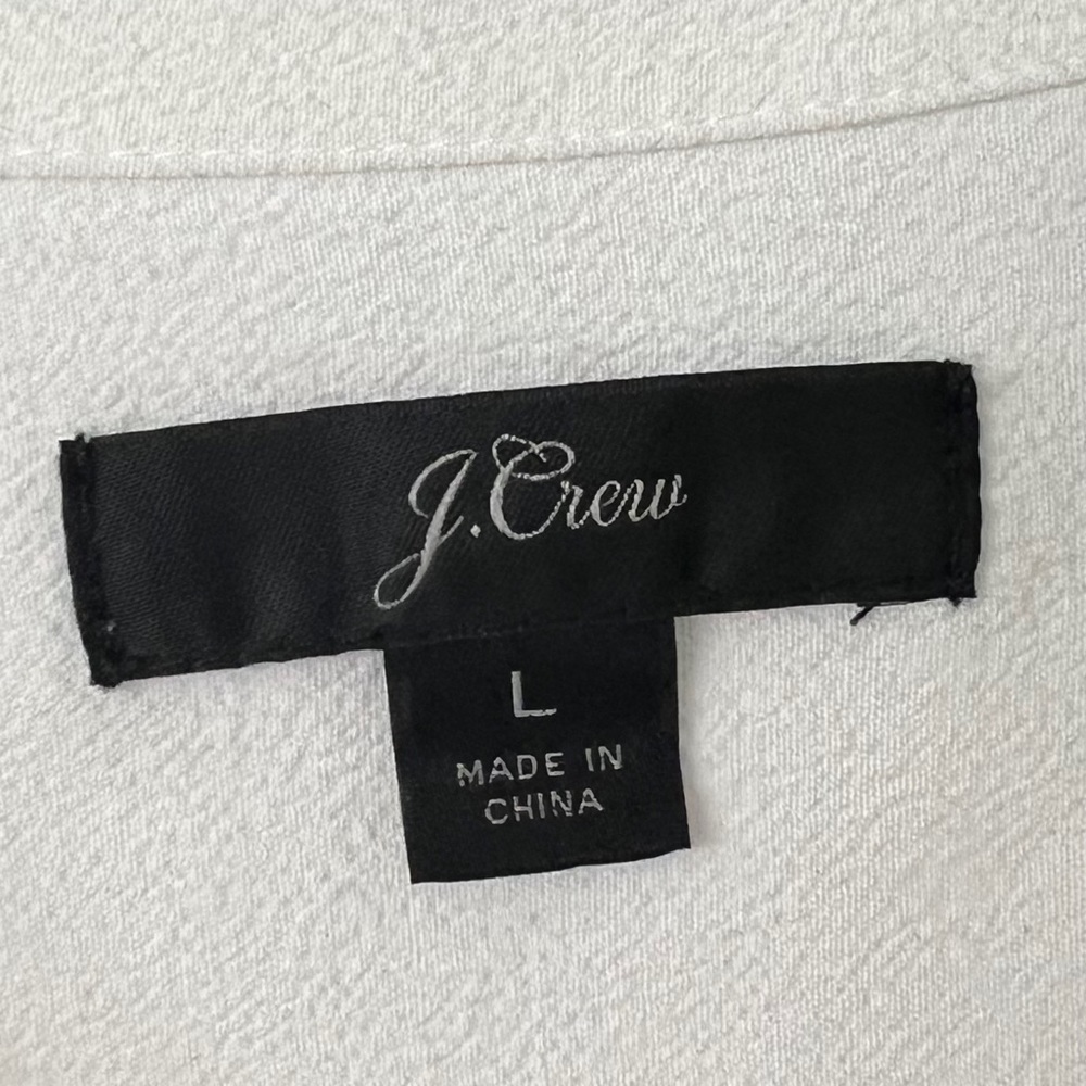 J. Crew Tie Neck Secretary Button-Down  Blouse Size Large - Picture 6 of 7